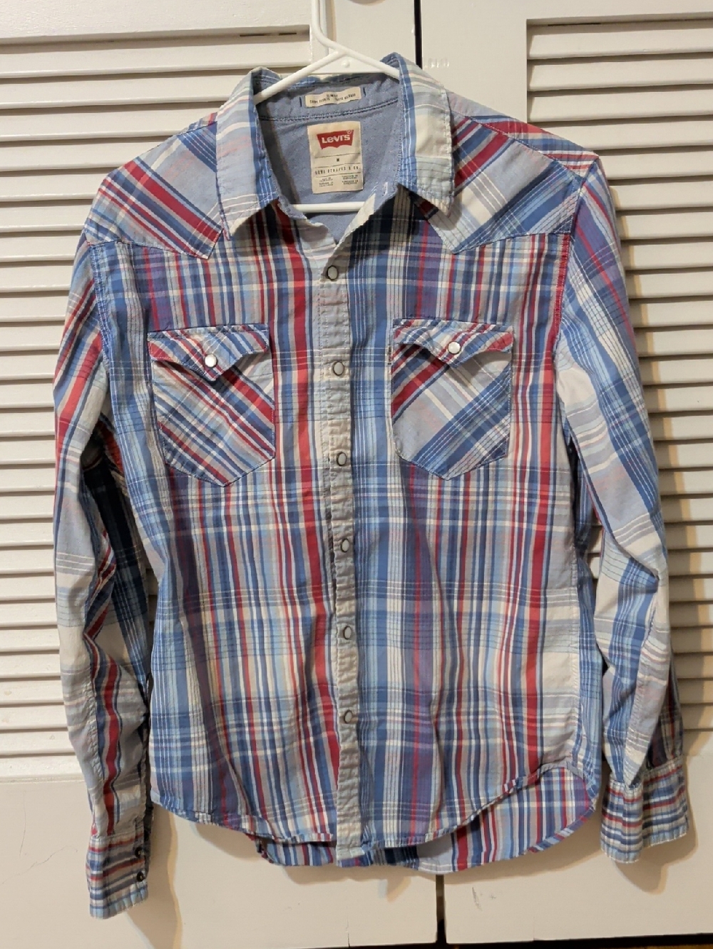 Levi's Red, Blue & White Plaid Western Shirt